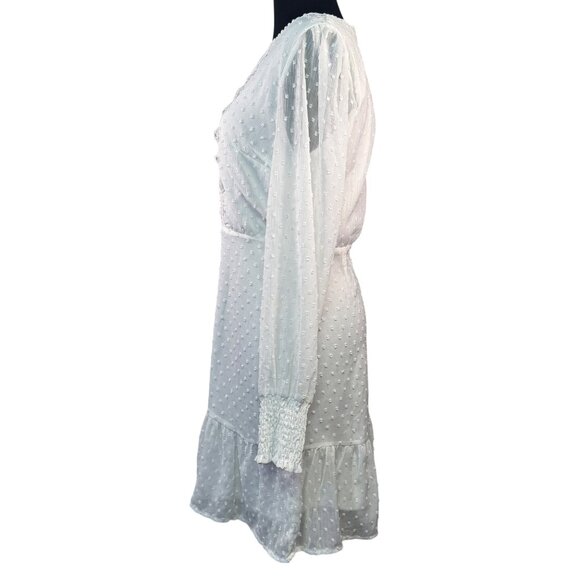 Andrée By Unit Size Medium White Lace Detail Long Sleeve Dress - Picture 3 of 6
